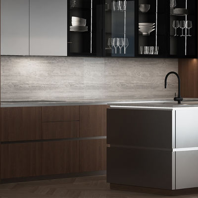 Factory Directly Custom Villa Home Smart Melamine Cabinet Kitchen With Island