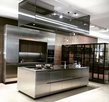 Custom Modern Durable Design Modular Cabinets Smart 304 Stainless Steel Kitchen Cabinets For Villa