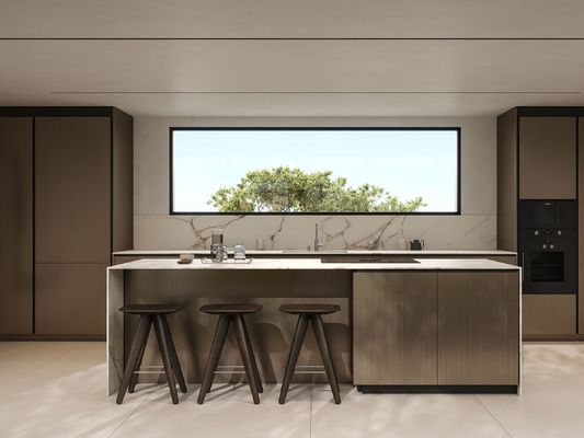 Multifunctional Household High End Wood Veneer Kitchen Furniture For Apartments And Hotel