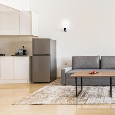 Custom Design All In One Melamine Modular Kitchen Cabinet Set With Sink For Hotel Furniture