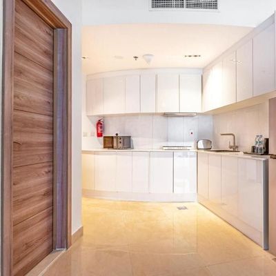Custom Design All In One Melamine Modular Kitchen Cabinet Set With Sink For Hotel Furniture