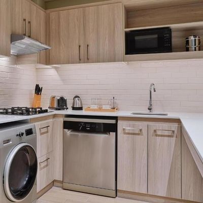 Hotel Mini Kitchen Cabinet Sets  Modern Wood Custom Design Kitchen Furniture Apartment Use