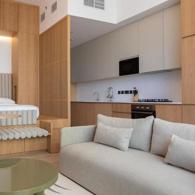 Custom Kitchenette For Hotel Small Wooden Cupboard All In One Kitchen Unit Modular Wood Grain Kitchen Cabinet