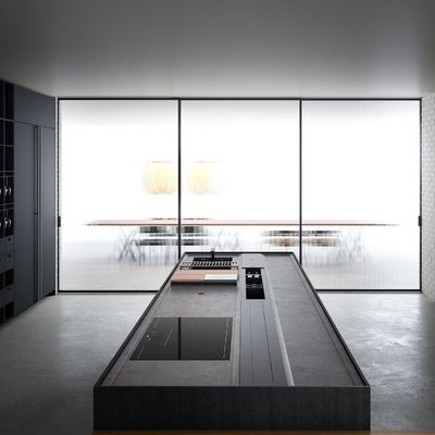 Custom Minimalist Design Termite Proof Durable Black Egger Board Kitchen Cabinet Project For Contractors