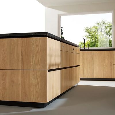 Factory Price Custom Design Wood Grain Kitchen Cabinet For Home Builders