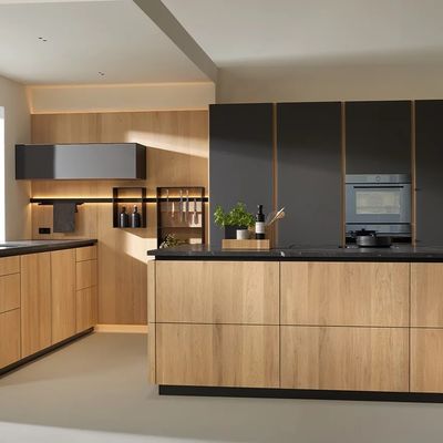 Factory Price Custom Design Wood Grain Kitchen Cabinet For Home Builders