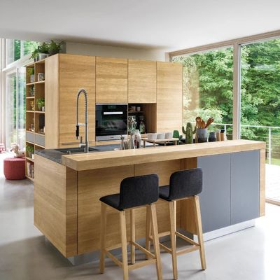 Factory Price Custom Design Wood Grain Kitchen Cabinet For Home Builders