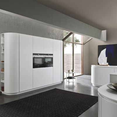 2025 Design Kitchen Cabinet Modular Modern Wood Furniture Pantry White Lacquer Kitchen Cabinet