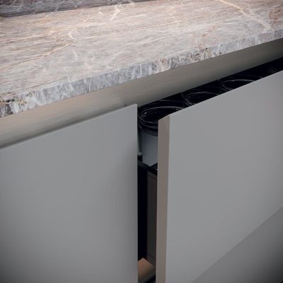 High-end Design Melamine Kitchen Cabinet With Customization Options And Automatic Push-to-Open Doors