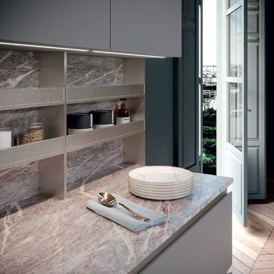 High-end Design Melamine Kitchen Cabinet With Customization Options And Automatic Push-to-Open Doors