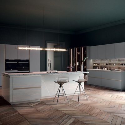 High-end Design Melamine Kitchen Cabinet With Customization Options And Automatic Push-to-Open Doors