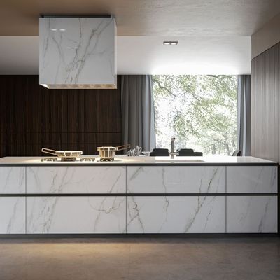 High-end Design Melamine Kitchen Cabinet CustomizationAnd Automatic Push-to-Open Doors