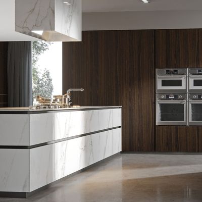 High-end Design Melamine Kitchen Cabinet CustomizationAnd Automatic Push-to-Open Doors