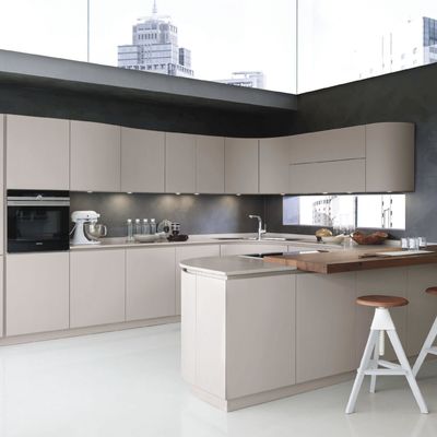 Promotion Luxury U Shape Handleless Kitchen Cabinet Set Modern Kitchen Cabinet Villa Melamine Kitchen Cabinet