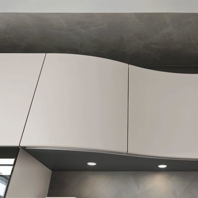 Promotion Luxury U Shape Handleless Kitchen Cabinet Set Modern Kitchen Cabinet Villa Melamine Kitchen Cabinet