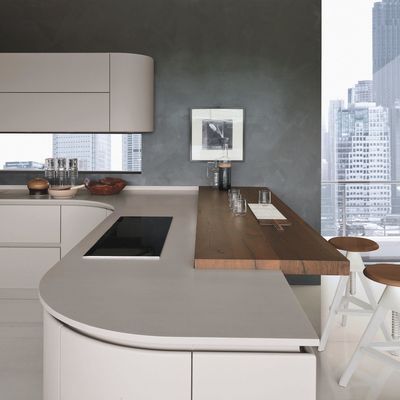 Promotion Luxury U Shape Handleless Kitchen Cabinet Set Modern Kitchen Cabinet Villa Melamine Kitchen Cabinet