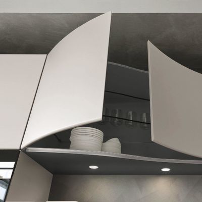 Promotion Luxury U Shape Handleless Kitchen Cabinet Set Modern Kitchen Cabinet Villa Melamine Kitchen Cabinet