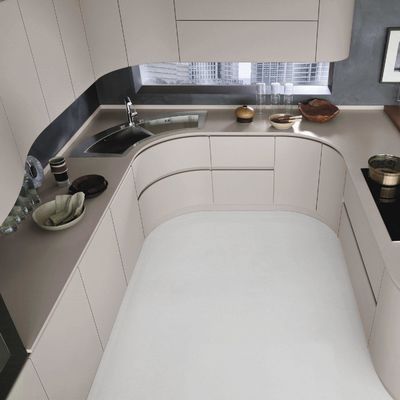 Promotion Luxury U Shape Handleless Kitchen Cabinet Set Modern Kitchen Cabinet Villa Melamine Kitchen Cabinet