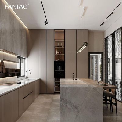 Full Set Smart Modern Style Customize Solid Wood Kitchen Cabinet For Villa