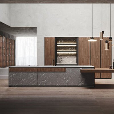 Luxury Island Solid Surface Plywood Storage Kitchen Unit Set With Modern Corner Cabinet Wall Kitchen Cabinet