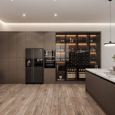 Luxury Island Solid Surface Plywood Storage Kitchen Unit Set With Modern Corner Cabinet Wall Kitchen Cabinet