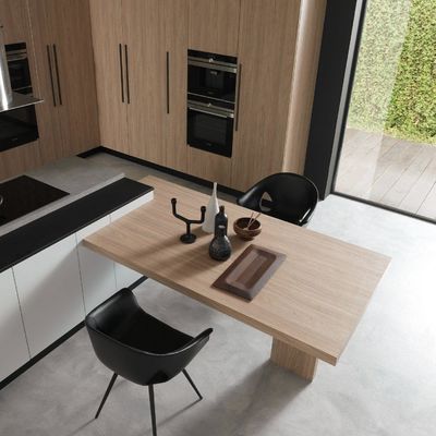 Modern Style Luxury Furniture Design Sets Island Melamine Solid Wood Kitchen Cabinets