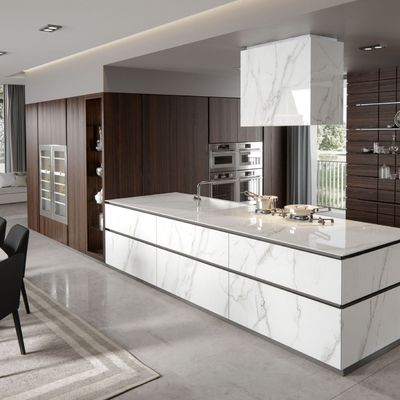 Wholesale Engineered Wood Veneer Kitchen Cabinets Contemporary Style For Modern Constructions