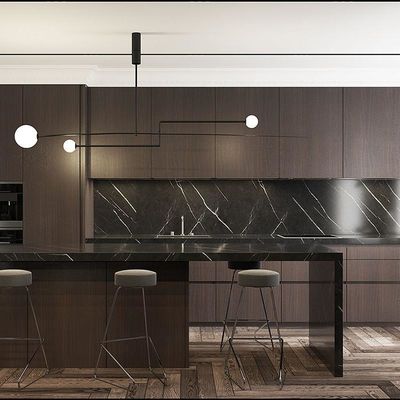 Custom Modern Furniture Kitchen Dining Room Cabinet Wood Veneer Door Panel Kitchen Wall Cabinet