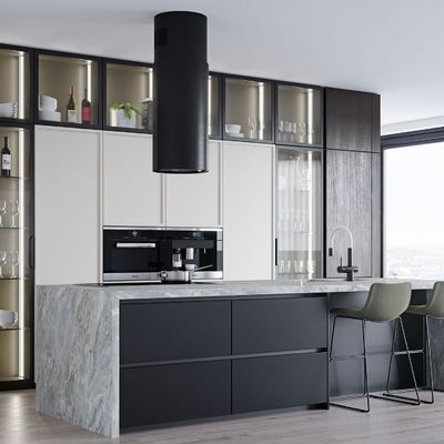 Custom Modern Furniture Kitchen Dining Room Cabinet Wood Veneer Door Panel Kitchen Wall Cabinet