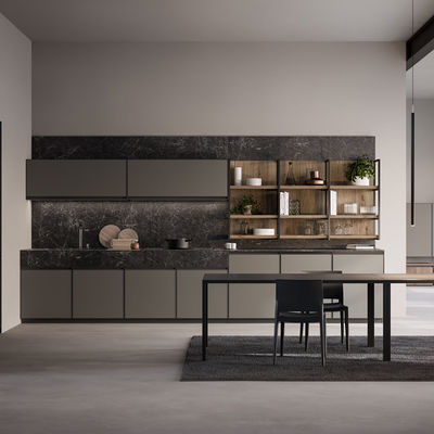 Kitchen Furniture Cabinets Luxury Modern Smart Modular Design Wooden Veneer Door Panel Wood Wall Kitchen Cabinet With Island
