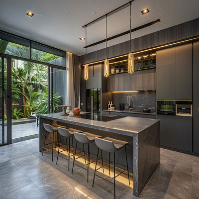 Custom Modern Style Solid Wood Kitchen Cabinets Luxury Kitchen Cabinets Set