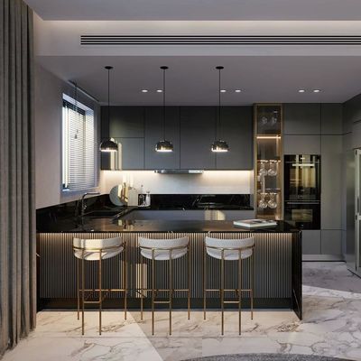 Luxury Island Solid Plywood Storage Full Kitchen Units Set Modern Cabinets Corner Wall Cabinets Kitchens For Home