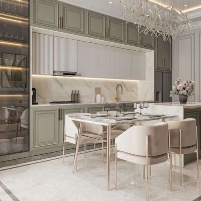Custom Design Complete Solid Wood Kitchen Cabinets Island Particle Board Carcass Kitchen Furniture