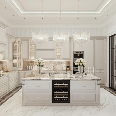 Modern Kitchen Cabinets Complete Set Home Solid Wood High Gloss Custom Kitchen Cabinet