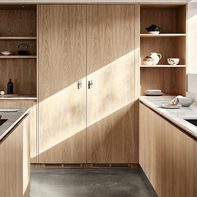 Minimalist Glass Lacquer Mdf Particle Melamine Board Base Durable Islands Drawer Slide Kitchen Storage Cabinets For Indoor