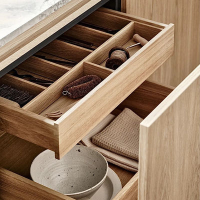 Minimalist Glass Lacquer Mdf Particle Melamine Board Base Durable Islands Drawer Slide Kitchen Storage Cabinets For Indoor