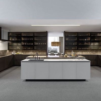 Complete Modern Designs PVC Lacquer Kitchen Furniture Modular Wooden Kitchen Cupboard Custom Kitchen Cabinet