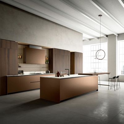 Large-scale Project Kitchen Cabinets For Apartment Solution Customized Wood High-gloss Laminate Kitchen Cabinets