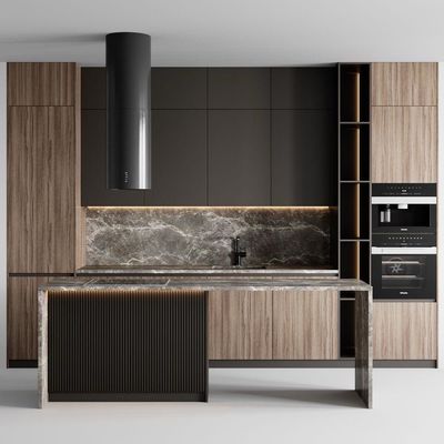 Modern Light Luxury Custom Kitchen Cabinet With Stainless Steel Stove Integration Whole House Wall Cabinet Design Kitchen Cabinet