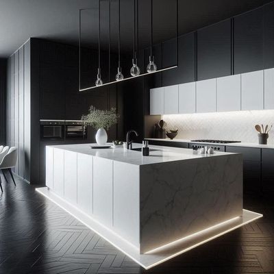Modern Kitchen Cabinet With Island Sintered Stone Countertops Wood Grain Kitchen Cabinets Designs For Villa