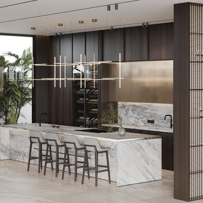 Furniture Manufacturer Modern Design Marble Counter Top Kitchen Restaurant Cabinet Island With Storage