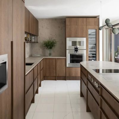 Custom House High Standard Luxury Kitchen Smart Wall Cabinet Glass Display Cubpoard Cabinet