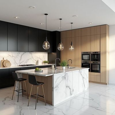 Wood Cabinets Kitchen Set Furniture Modern Kitchen Cupboard Set Cabinet Custom Cabinetry Manufacturing