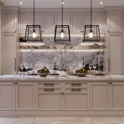 Luxury Complete Full Set White Kichen Cabinets Furniture Solid Wood Walnut Flat Pack Kitchen Cabinets