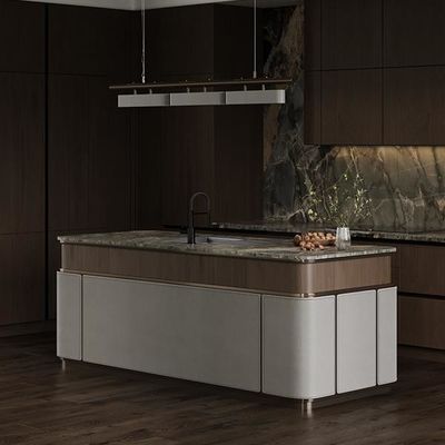 Luxury Complete Full Set EB Board Kitchen Cabinet Manufacturer Furniture Solid Wood Walnut Flat Pack Kitchen Cabinets
