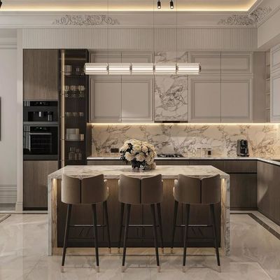 Modern High End Kitchen Design Luxury Oak Shaker Door Cupboard And Slim Shaker Kitchen Cabinet For Villa