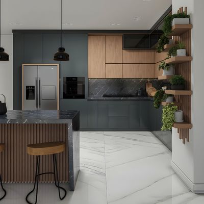 Melamine Kitchen Cabinet Modern Furniture Designer Cabinet Set For Apartment