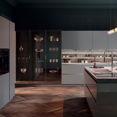 Luxury Kitchen Custom Modular Cabinets MDF Carcass With Sink Smart Home Furniture Kitchen