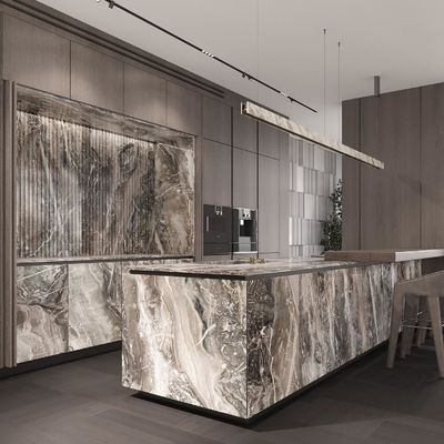 Luxury Customized Kitchen Cabinet Kitchen Furnitures Design Wood Veneer Kitchen Cabinet