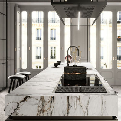Large Style Complete Custom Kitchen Cabinet Set Island Kitchen Furniture Lacquer Finish Wooden Kitchen Cupboard For Villa